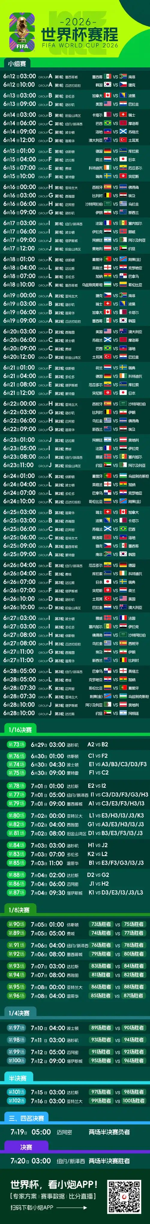 2026美加墨世界杯倒计时！中国球迷必看赛程长图+乒乓羽球大满贯新篇